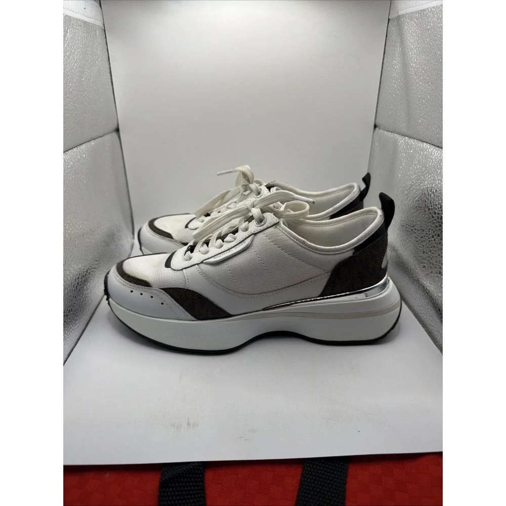 Michael Kors Flynn Trainer Sneakers Brown Multi Size 6